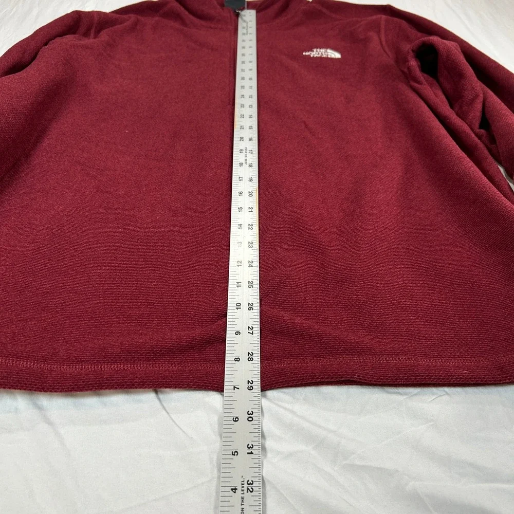 The North Face Mens XXL Burgundy Quarter Zip Fleece Pullover Sweater NF0A3YR1789